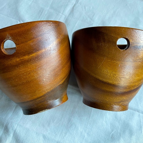 Wooden vintage Fruit Basin and Bowls - Picture 7 of 9